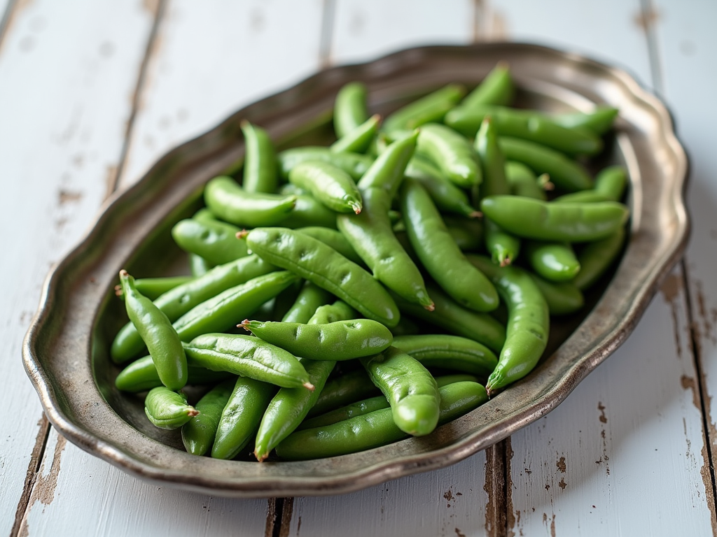 Fresh fava beans in pods